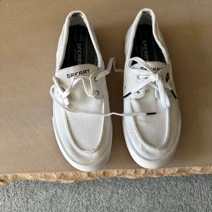 Sperry Top Sider Captains 2 Eye Boat Shoes Men's Size 9 white